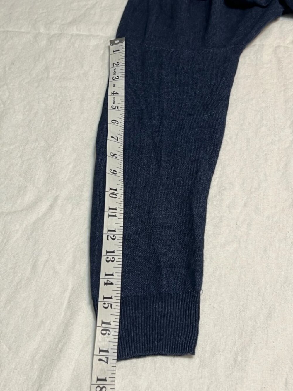 Polo Ralph Lauren Women’s Linen Knit Sweater Top S Oversize Navy Blue V-Neck - Picture 7 of 7